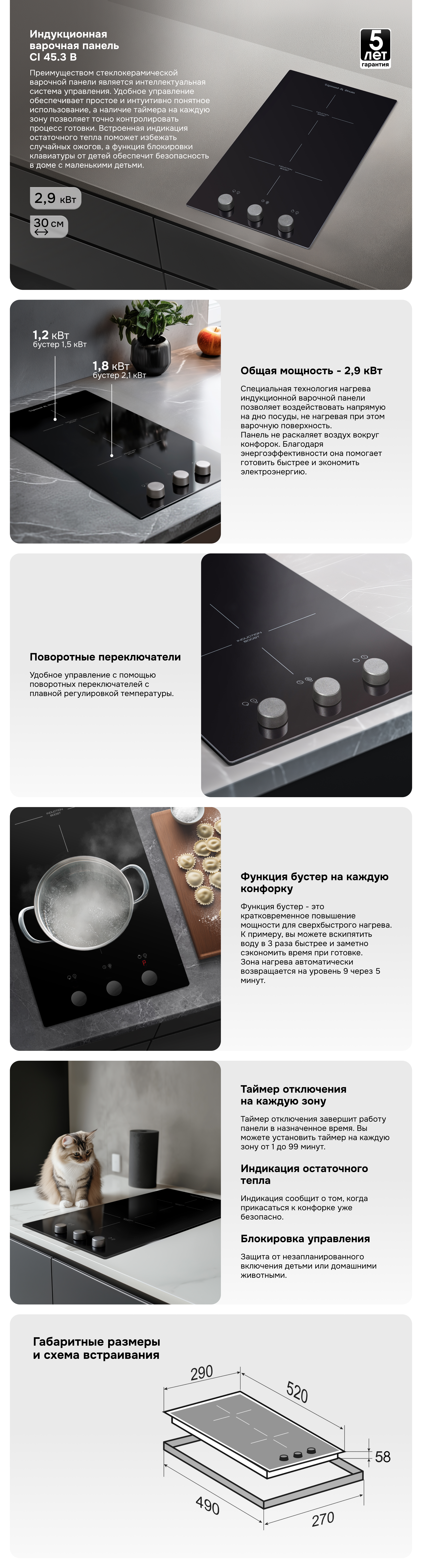 Варочная панель Zigmund & Shtain CI 45.3 B